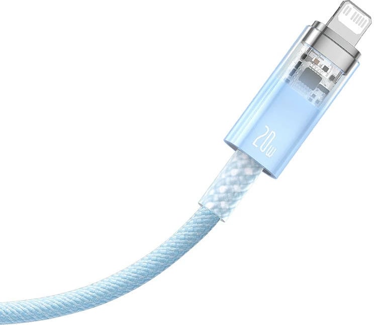 Kabllo karikimi i shpejtë Baseus Explorer Series, USB-C në Lightning, 1m, 20W, Blu