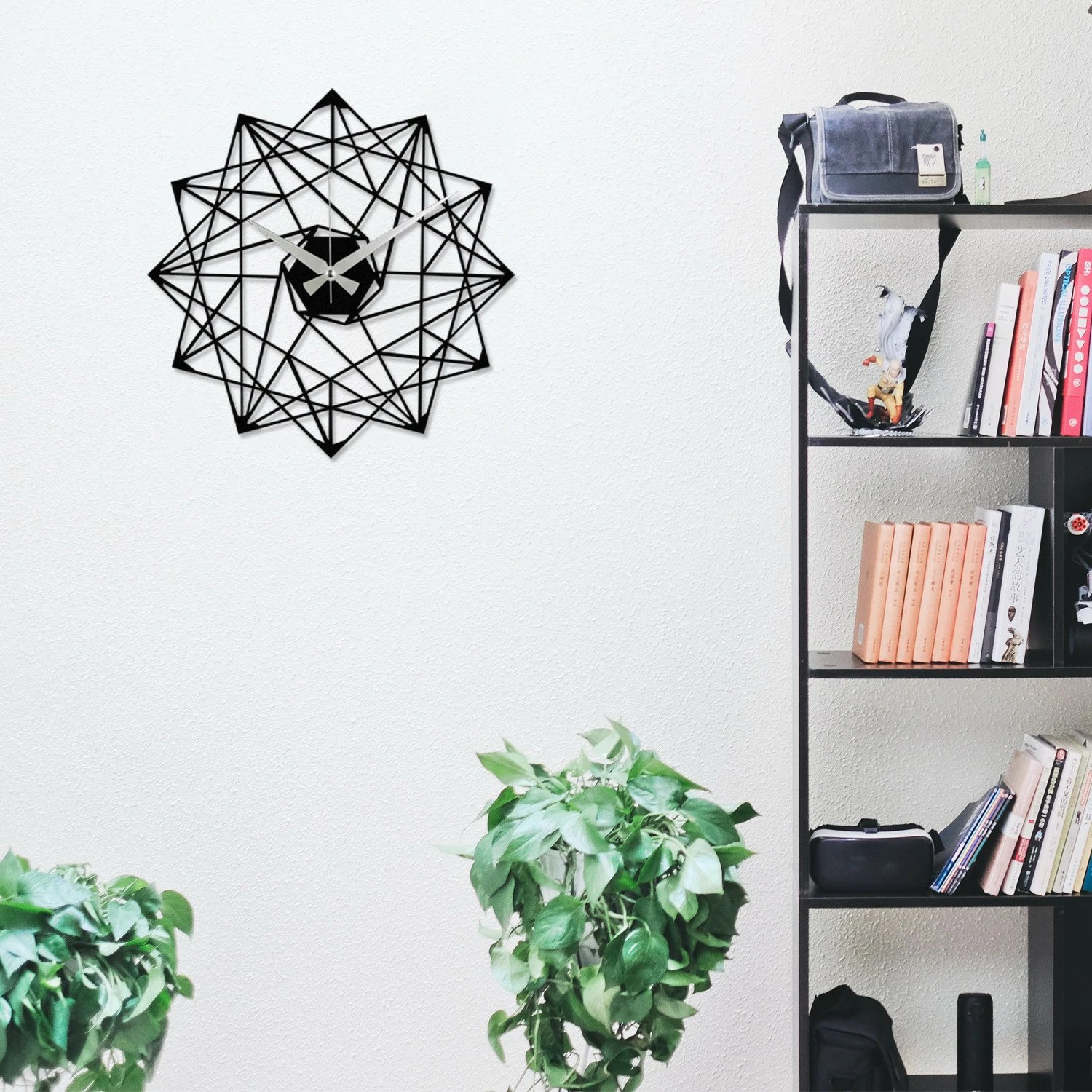 Orë muri dekorative prej metali, ngjyrë e zezë, Wallity Enzoclock - S015, 48x48cm