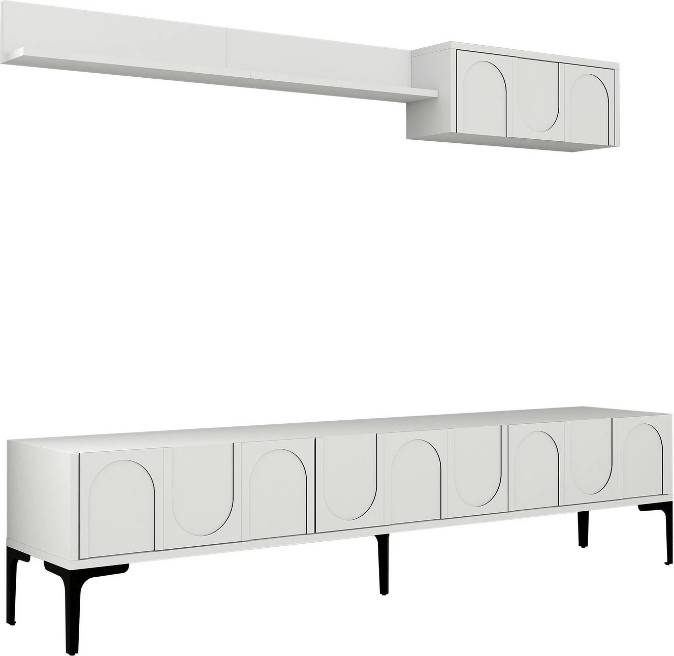 Set njësi TV Skye Decor, Lyon 2, e bardhë, e zezë