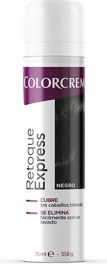 Sprej për ngjyrosje flokësh Eugene Perma Colorcrem Retoque Express unisex, i zi, 75ml