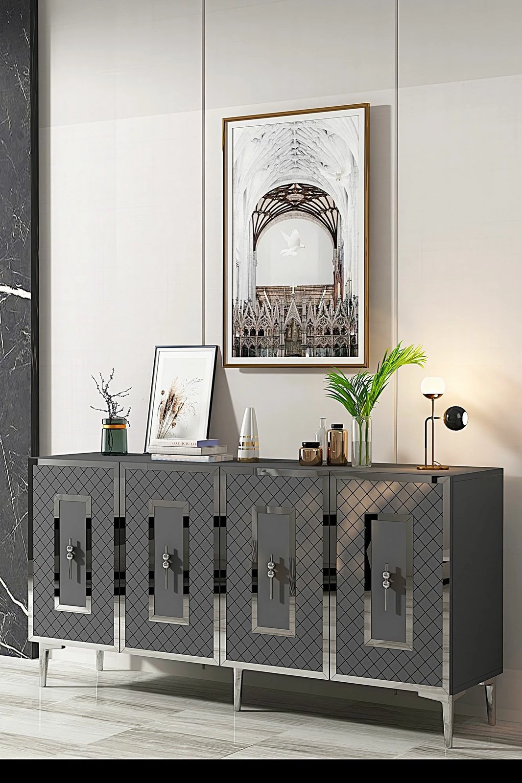 Konsol Skye Decor, Puma 150, antracit, argjend