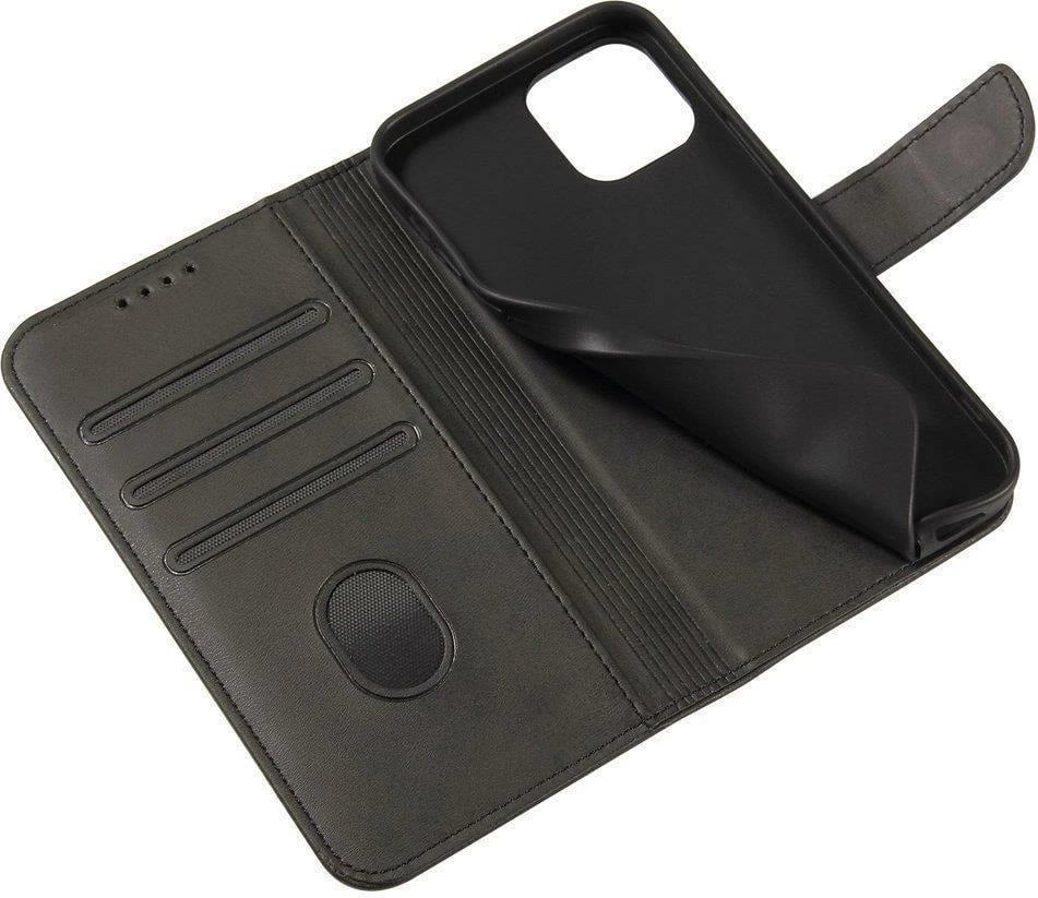 Mbështjellës Hurtel Magnet Case për OnePlus Nord N20 5G, me kapak dhe funksion stand, i zi