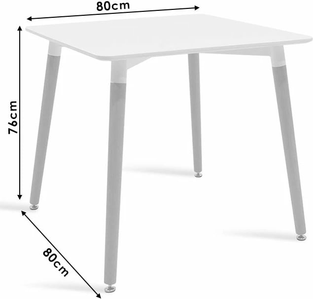 Tavolinë me karrige Ezra-Natali, ngjyrë natyrale e zezë, 80x80x76cm