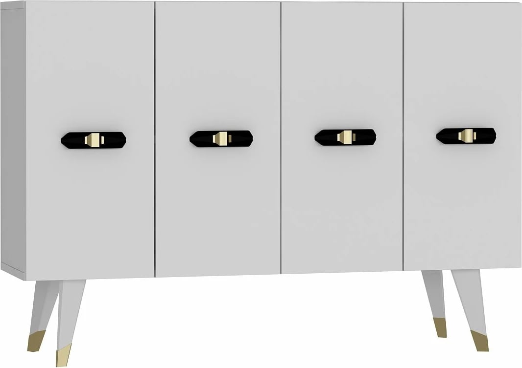 Konsol Skye Decor, Quart V, e bardhë me të artë