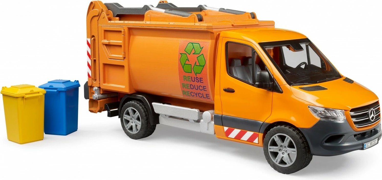 Kamion pastrimi lodër BRUDER MB Sprinter City, plastikë, portokalli, 1:16