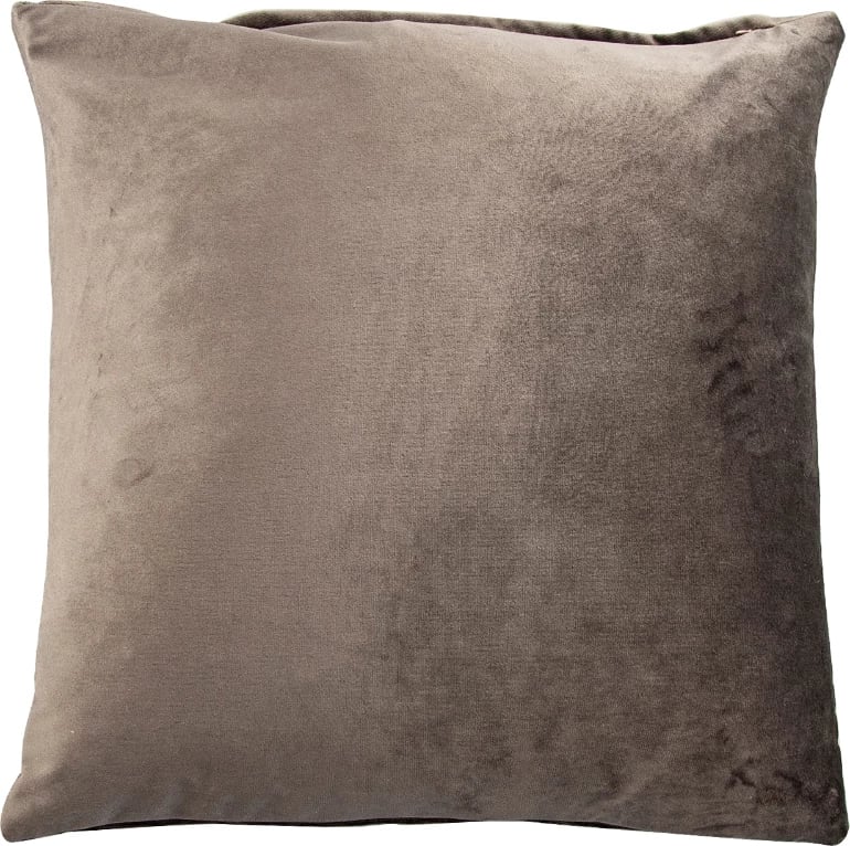 Jastëk dekorativ Plisse, kadife, ngjyrë kërpudhe, 45x45cm