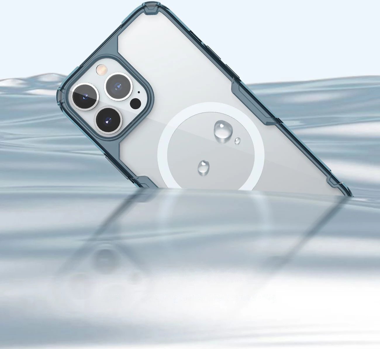 Mbështjellës Nillkin Nature Pro për iPhone 14 Pro Max, MagSafe, Blu/Transparent