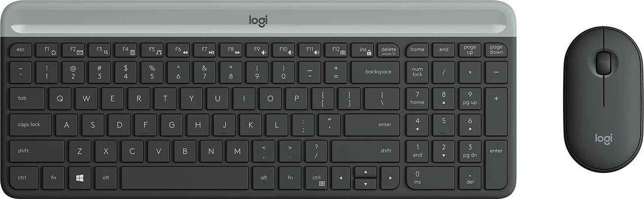Set tastierë dhe maus wireless Logitech Slim, i zi Set tastierë dhe maus wireless Logitech Slim, i zi