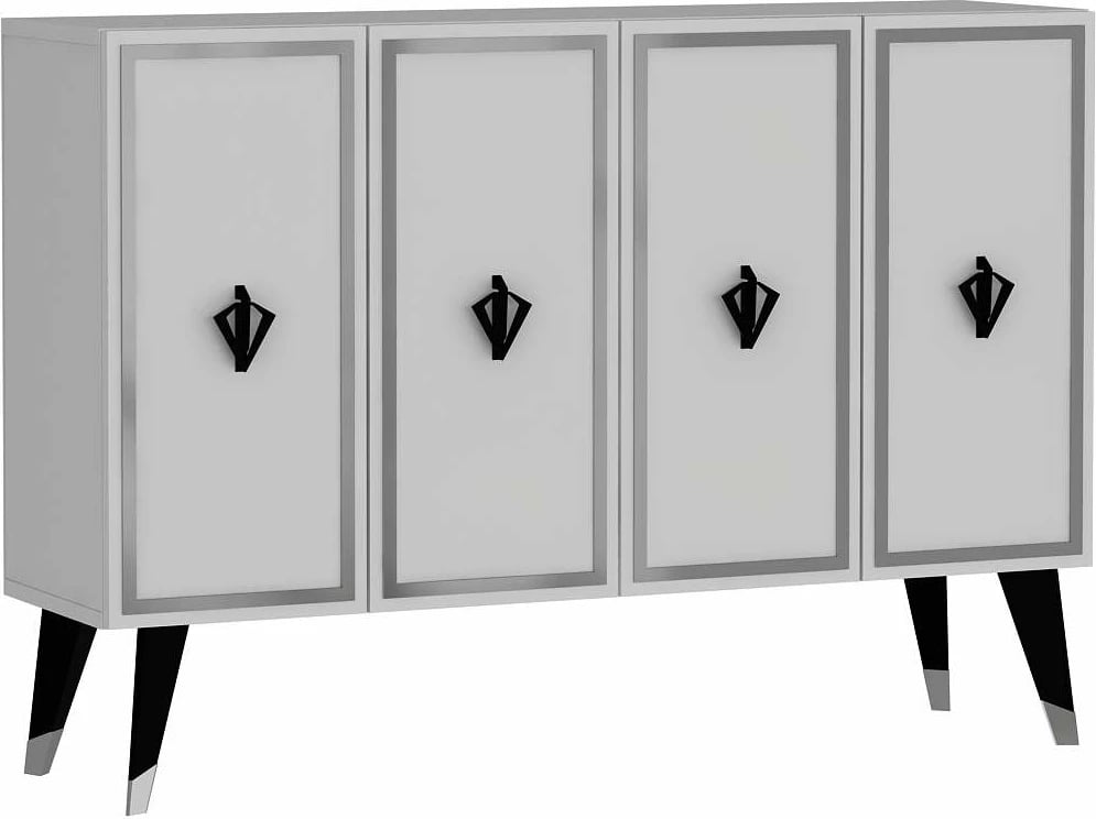 Konsol Skye Decor, e bardhë, e zezë, argjend, 8178KM-32