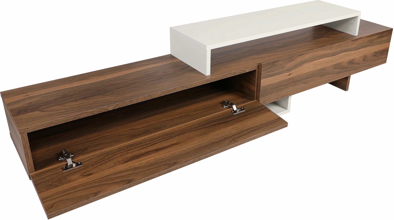 Komodë TV Hanah Home, Nirvana, ngjyrë teak dhe e bardhë