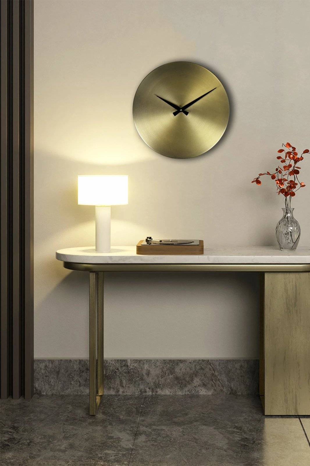 Orë muri dekorative metalike Wallity, ari, e zezë, 35cm