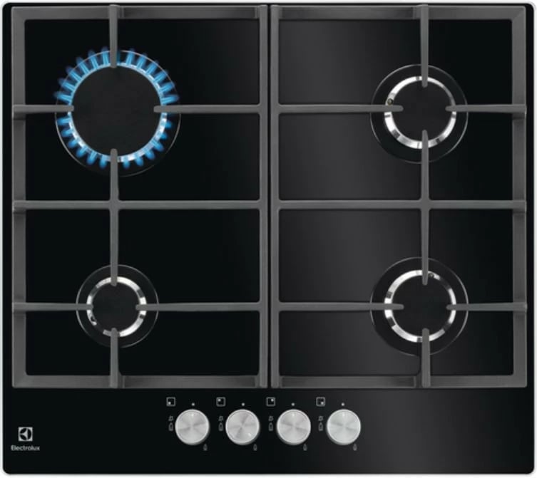 Sobë gazi Electrolux EGG6426SK, 4 zona, xham, e zezë