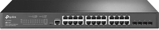 Switch, TP-Link TL-SG3428, 24 porte Gigabit, 4 SFP, e zezë