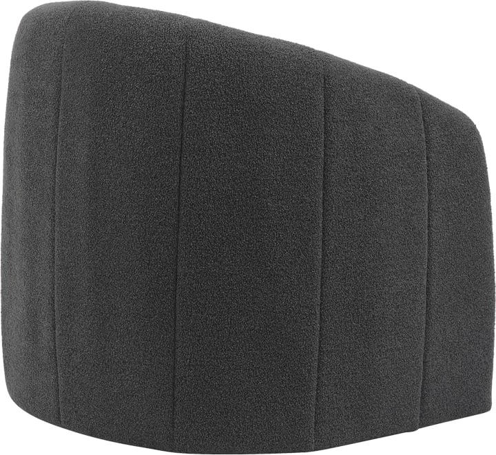 Fotel Fassy, pëlhurë bouclé, ngjyrë qymyr, 80x66x80cm