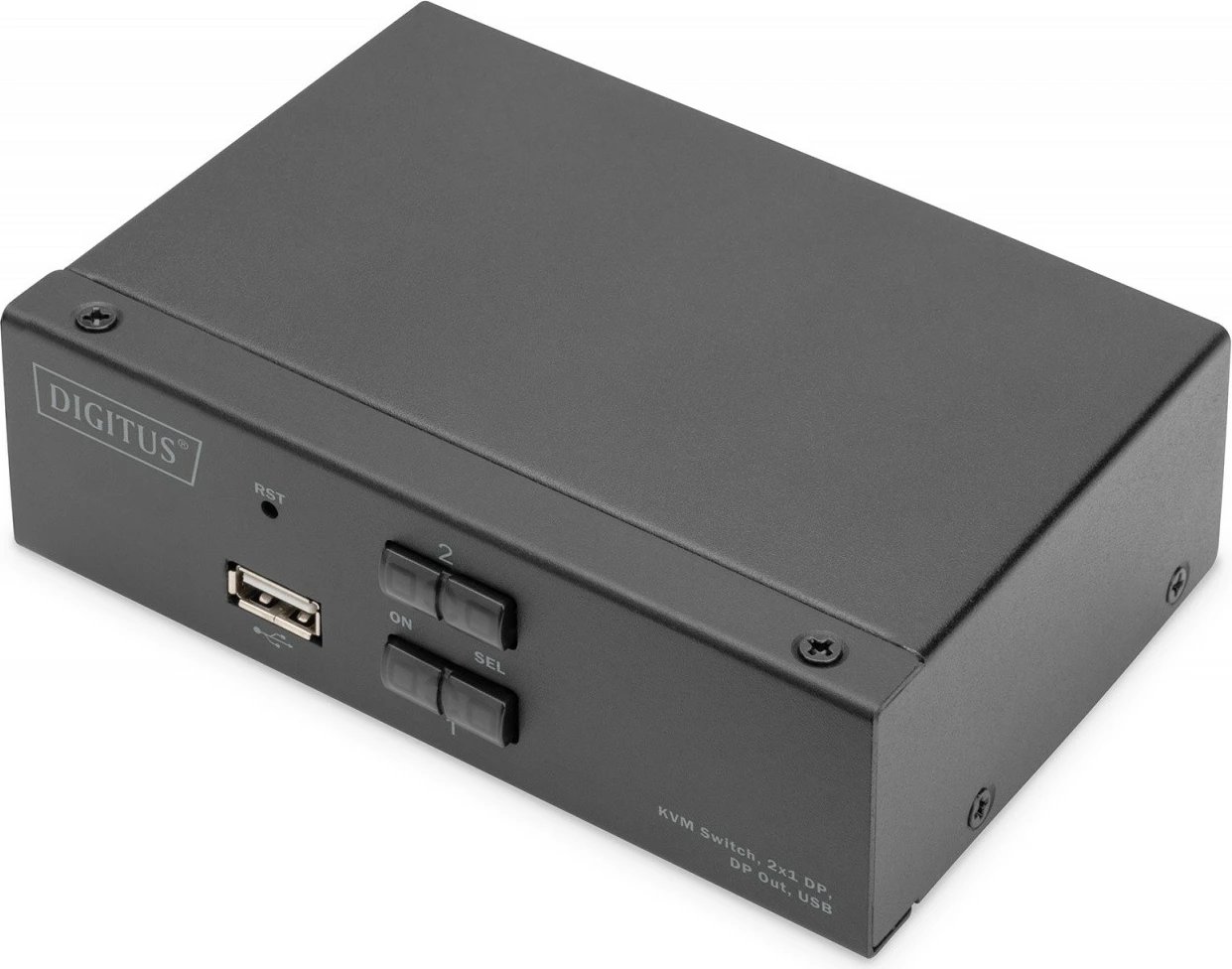 Switch KVM, Digitus DS-12851, 2 porta, 4K 60Hz, 2xDisplayPort IN, 1xDisplayPort OUT, 2xUSB, Audio IN & OUT