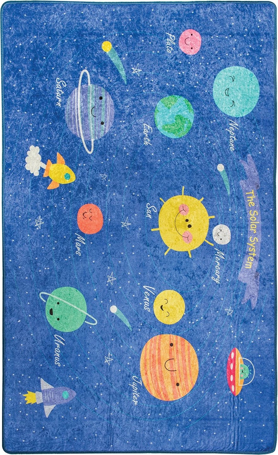 Qilim për fëmijë, dizajn hapësinor, shumëngjyrësh, 140x190cm