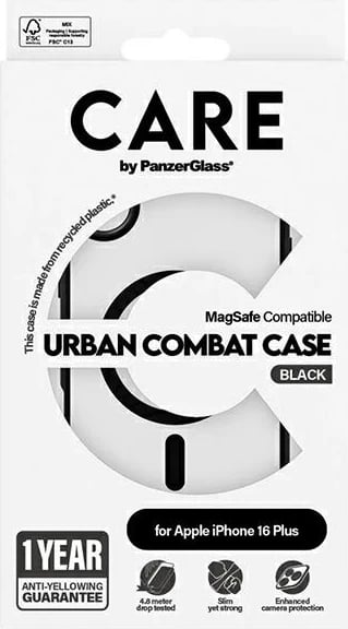 Mbështjellës PanzerGlass CARE Flagship Urban Case MagSafe për iPhone 16 Plus, Transparent