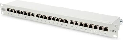 Panel patch Digitus CAT 6, Class E, 24xFTP, Gri