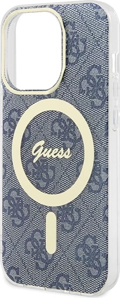 Mbështjellës Guess IML 4G MagSafe për iPhone 15 Pro, Blu