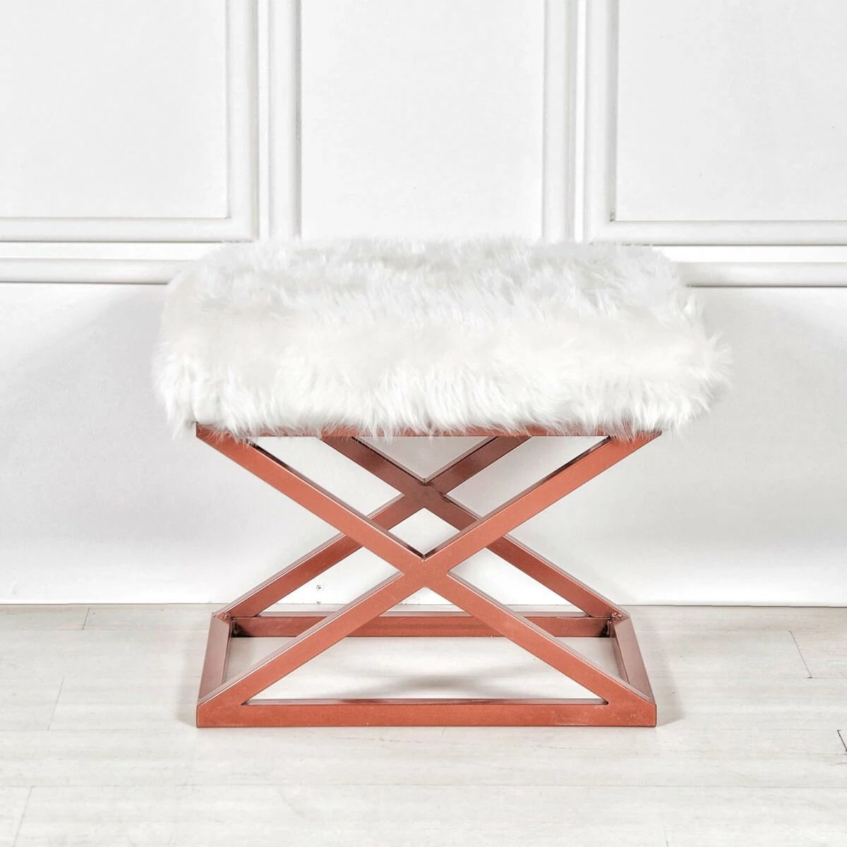 Puf Atelier del Sofa, pelush Capraz, bakër-bardhë