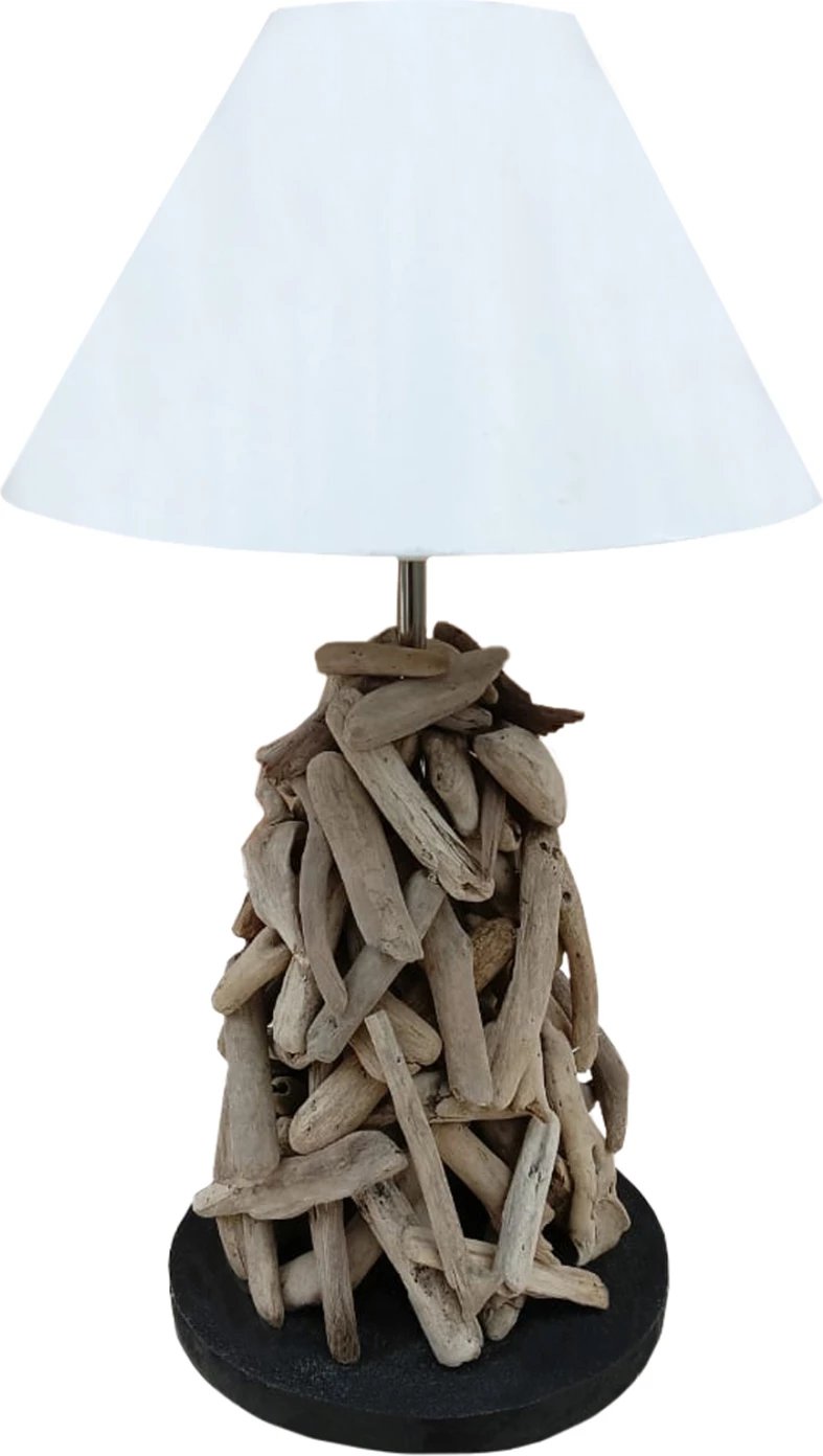 Llambë tavoline TWIGGY FH4423 dru bregdeti & kapak i bardhë Φ25x55Hcm
