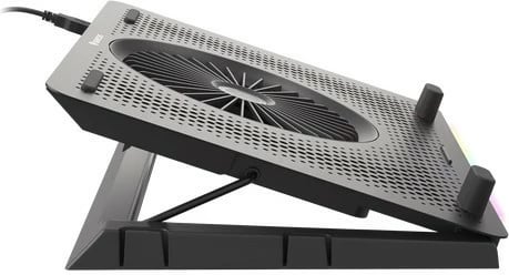 Qëndrim ftohës për laptop Natec Genesis Oxid 450 RGB, 15.6", 5 ventilatorë, USB HUB, i zi