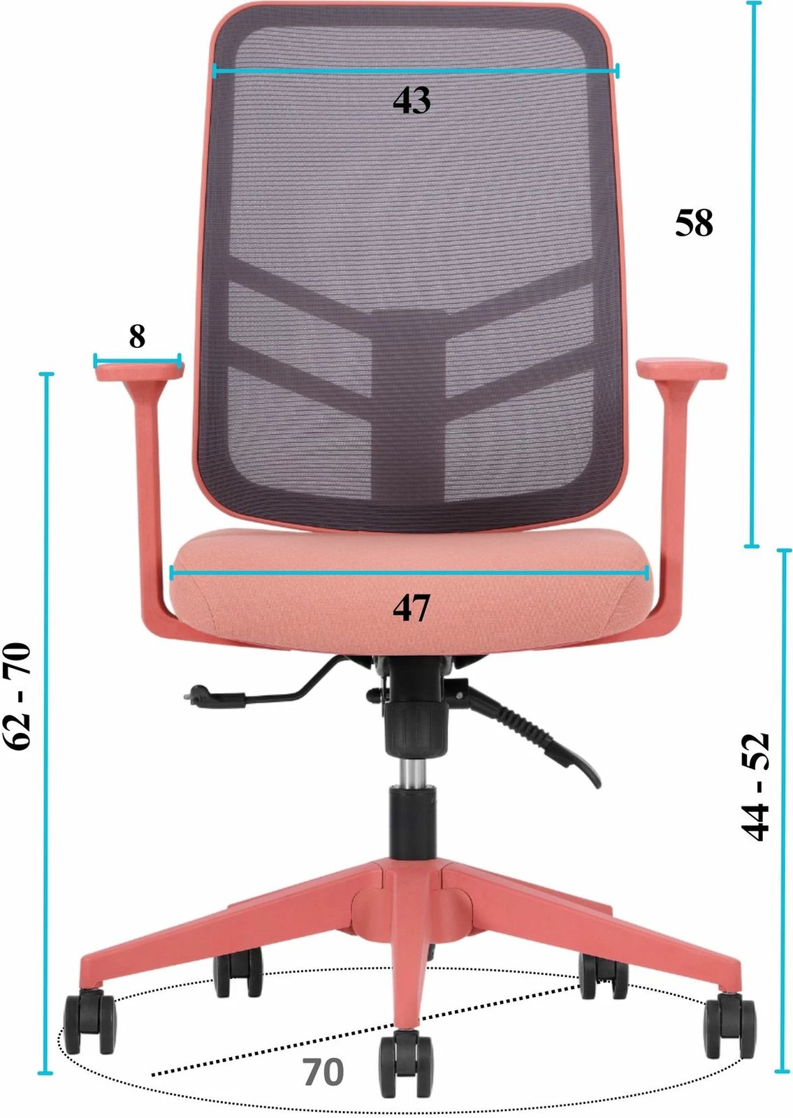 Karrige zyre Skye Decor Leto 108, ngjyrë salmon