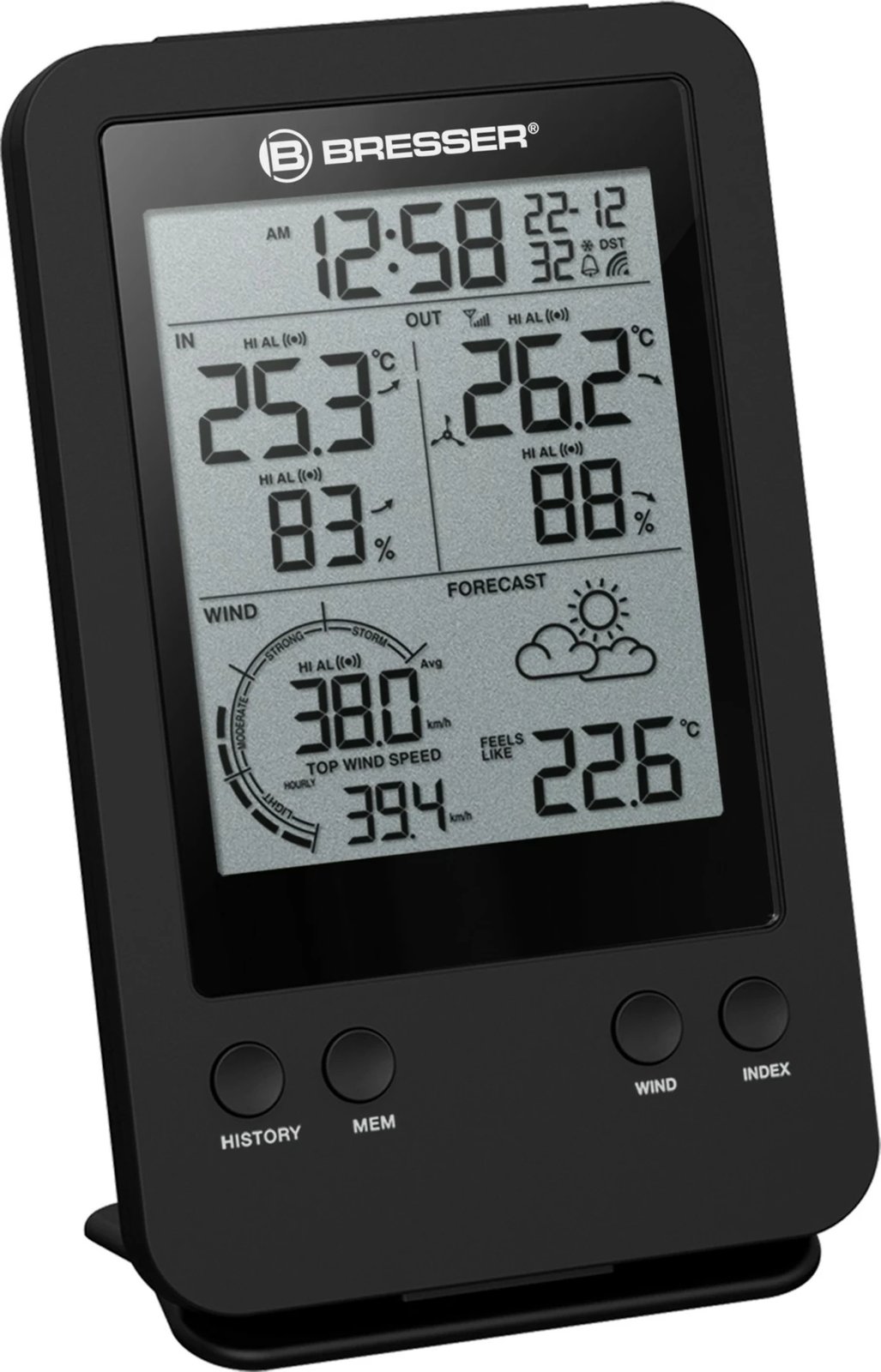 Stacion moti Bresser Windmesser 3-in-1, digjital, i zi Stacion moti Bresser Windmesser 3-in-1, digjital, i zi