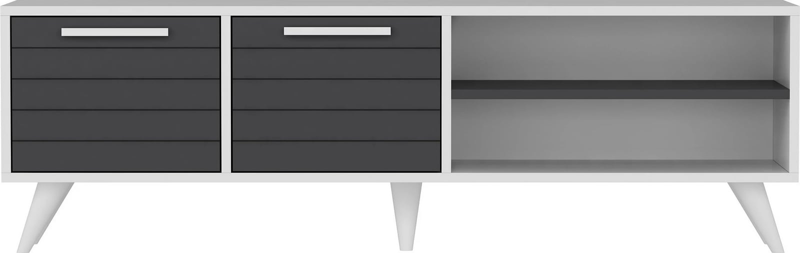 Komodë TV Skye Decor, e bardhë, antracit