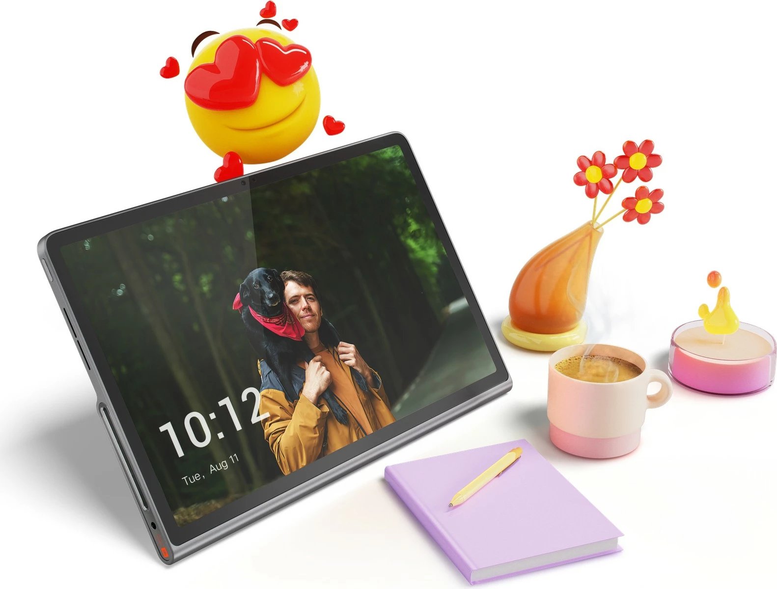 Tablet Lenovo Tab Plus 8GB 128GB luna grey me mbështjellës Tablet Lenovo Tab Plus 8GB 128GB luna grey me mbështjellës