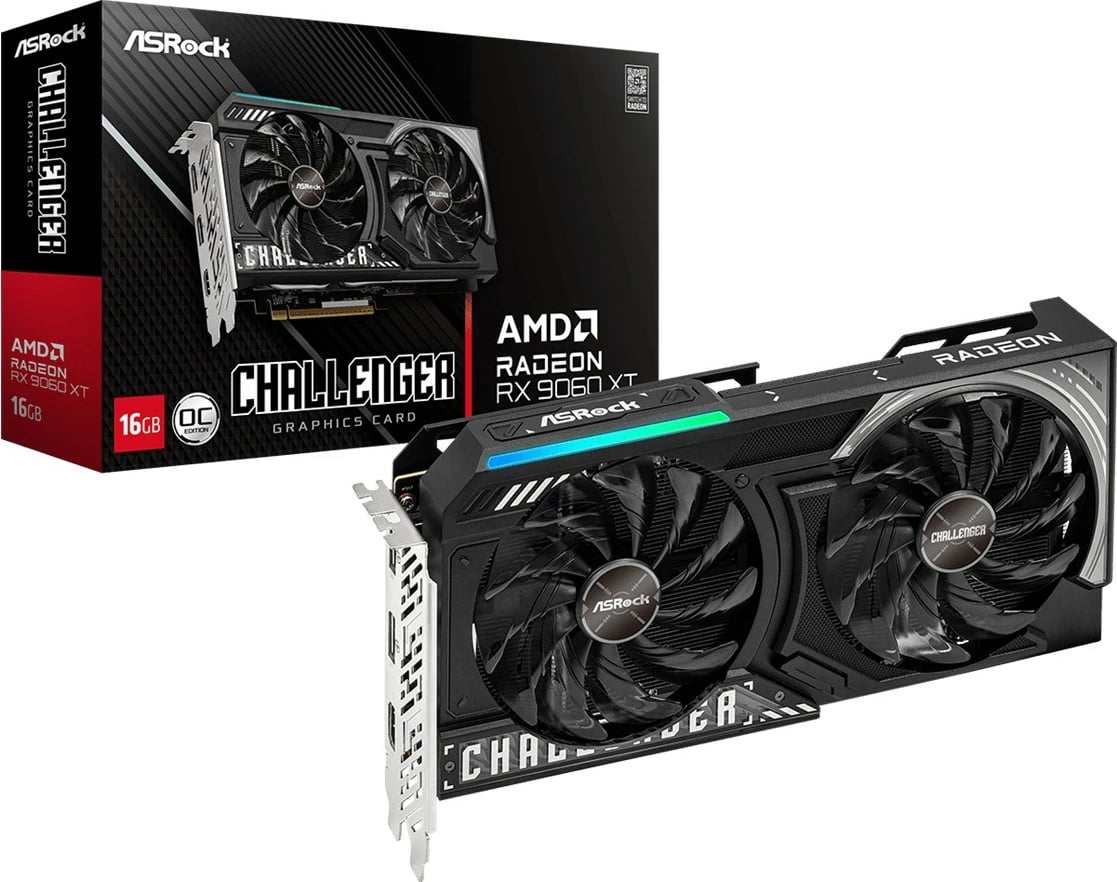 Kartelë grafike ASRock RX 9060 XT Challenger OC 16GB GDDR6 e zezë