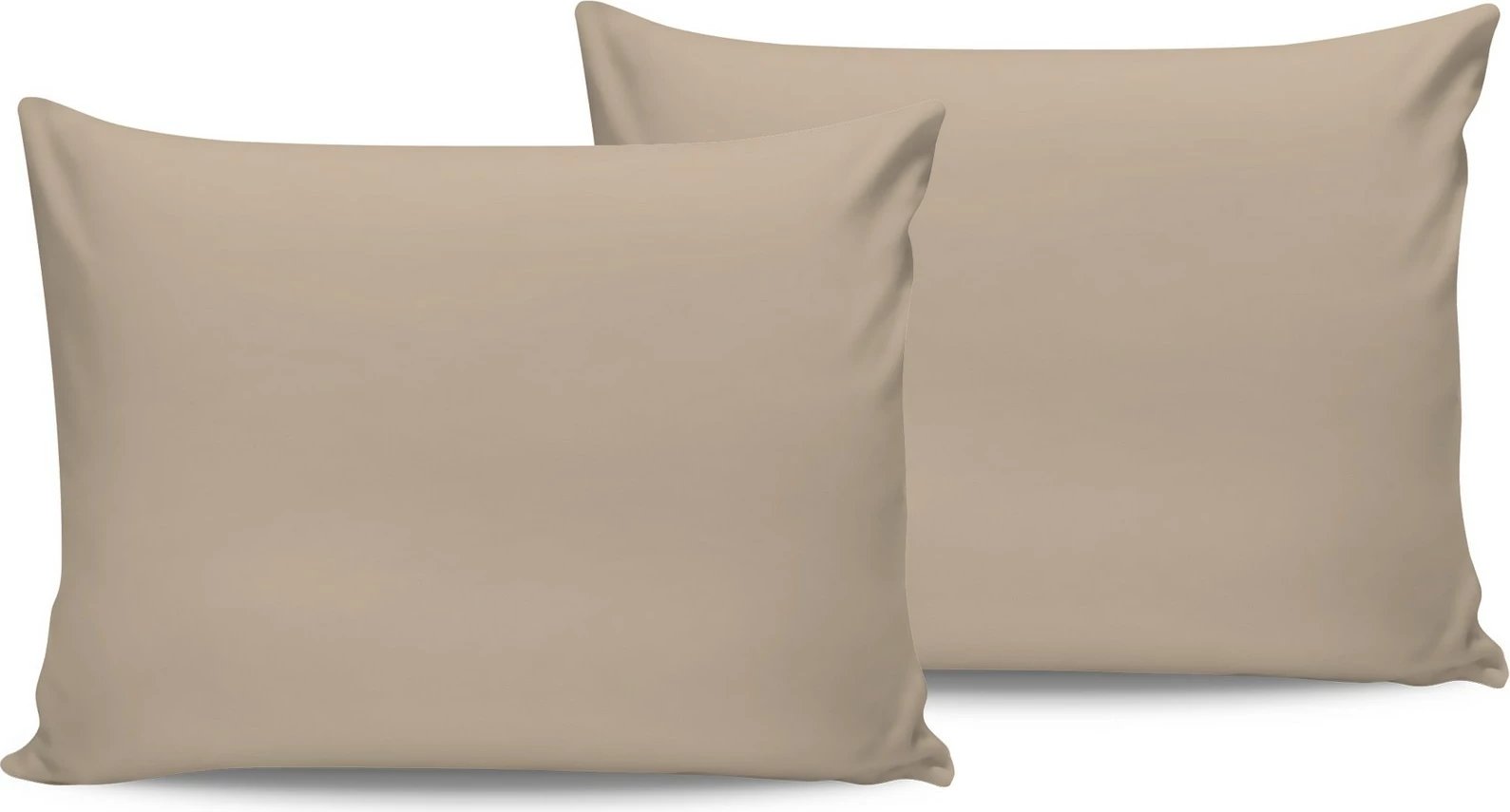 Set këllëfësh jastëku sateni (2 copë), ngjyrë bezhë, L'essentiel