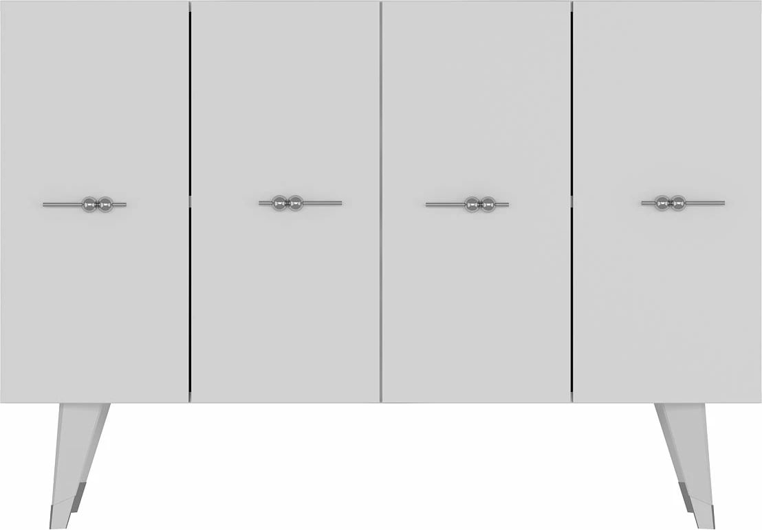 Konsol Skye Decor, ngjyrë argjendi dhe e bardhë, Quart Salkım