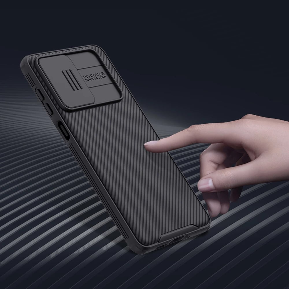 Mbështjellës Nillkin CamShield Pro për Samsung Galaxy A73, me mbulesë kamere, i zi