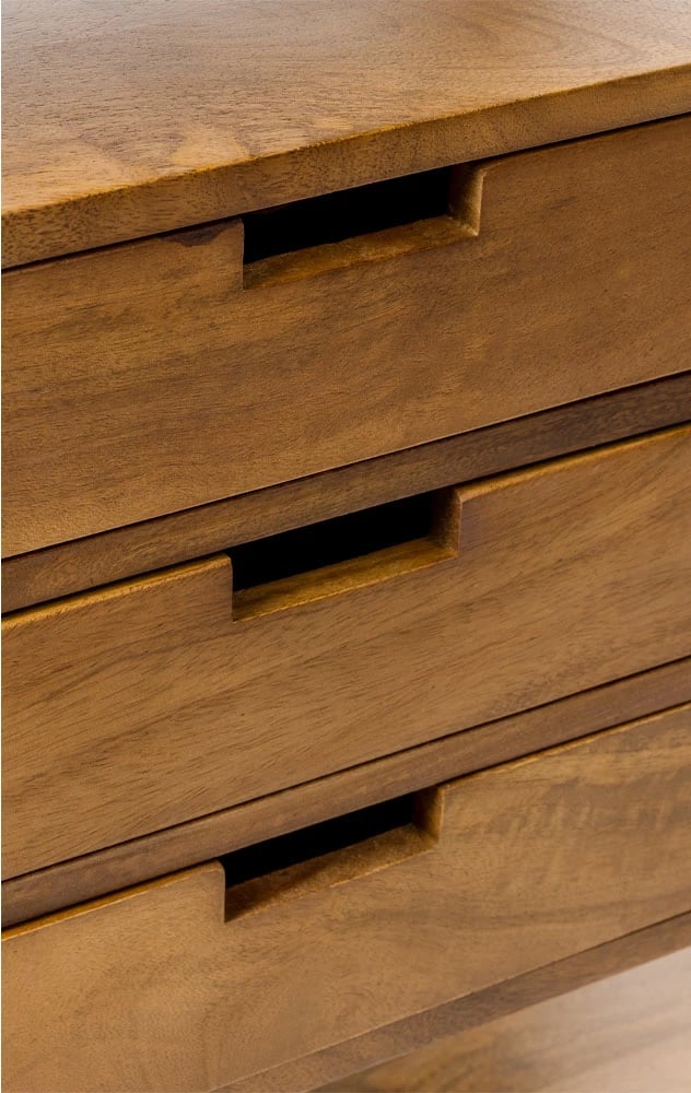 Komodinë ELIS me 3 sirtarë, ngjyrë natyrale, 65x38x65cm