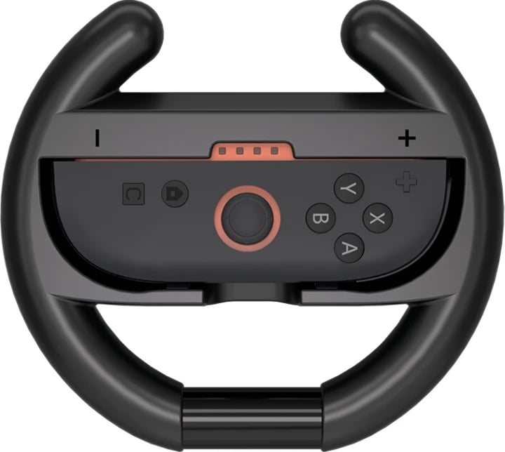 Volan garash për Joy-Con Nintendo Switch 2, Hurtel Racing Wheel, plastikë ergonomike, e zezë, set 2 copë