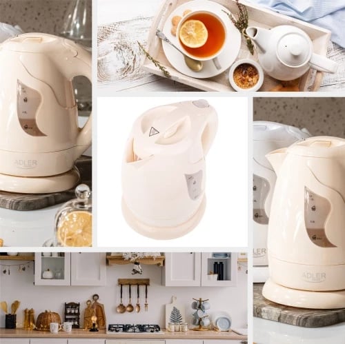 Zierës uji elektrik, Adler, AD 08, 1.0 L, 850W, plastikë, bezhë