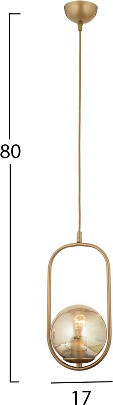 Llambë varëse metalike, ngjyrë ari, FH7386.02, 17x80 cm Llambë varëse metalike, ngjyrë ari, FH7386.02, 17x80 cm