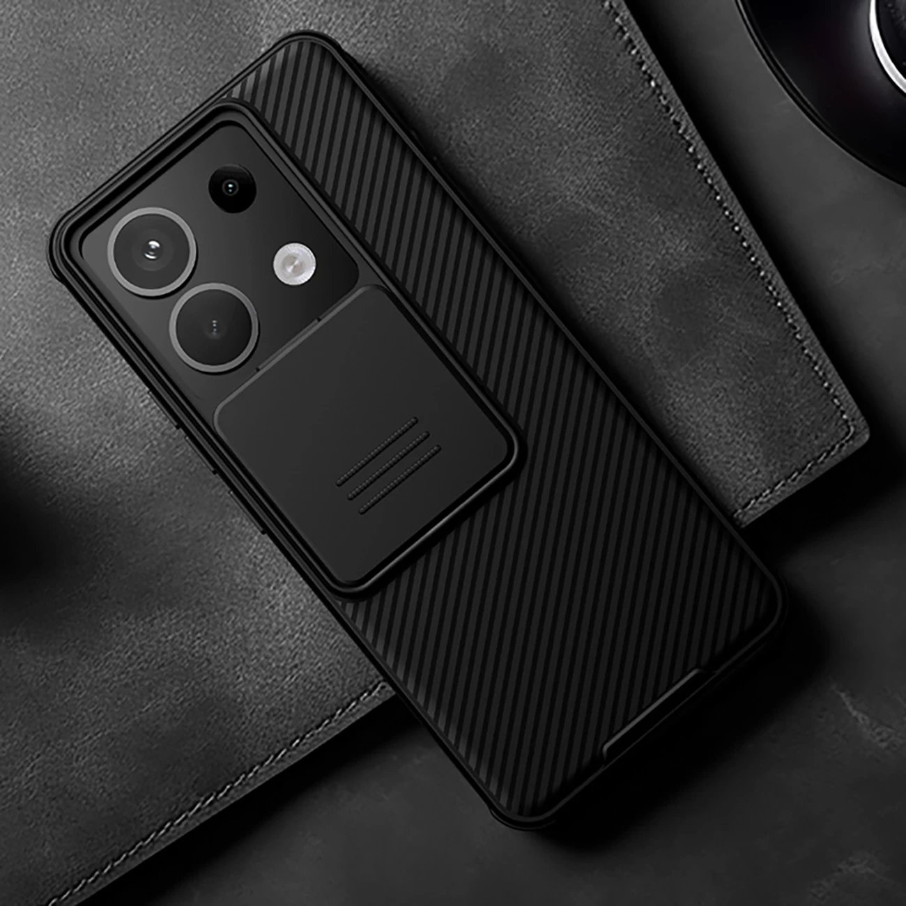 Mbështjellës Nillkin CamShield Pro Case për Xiaomi Redmi Note 13 Pro 5G / Poco X6 5G, i zi