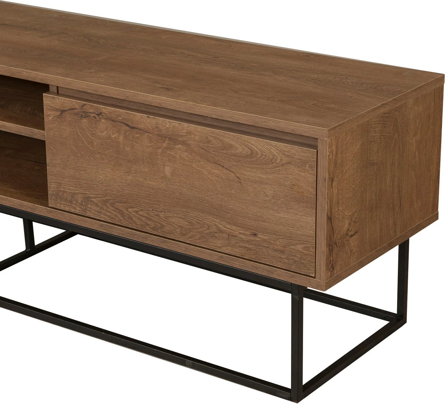 Set mobiljesh për dhomë dite, ngjyrë arre dhe e zezë, Laxus Takım 27