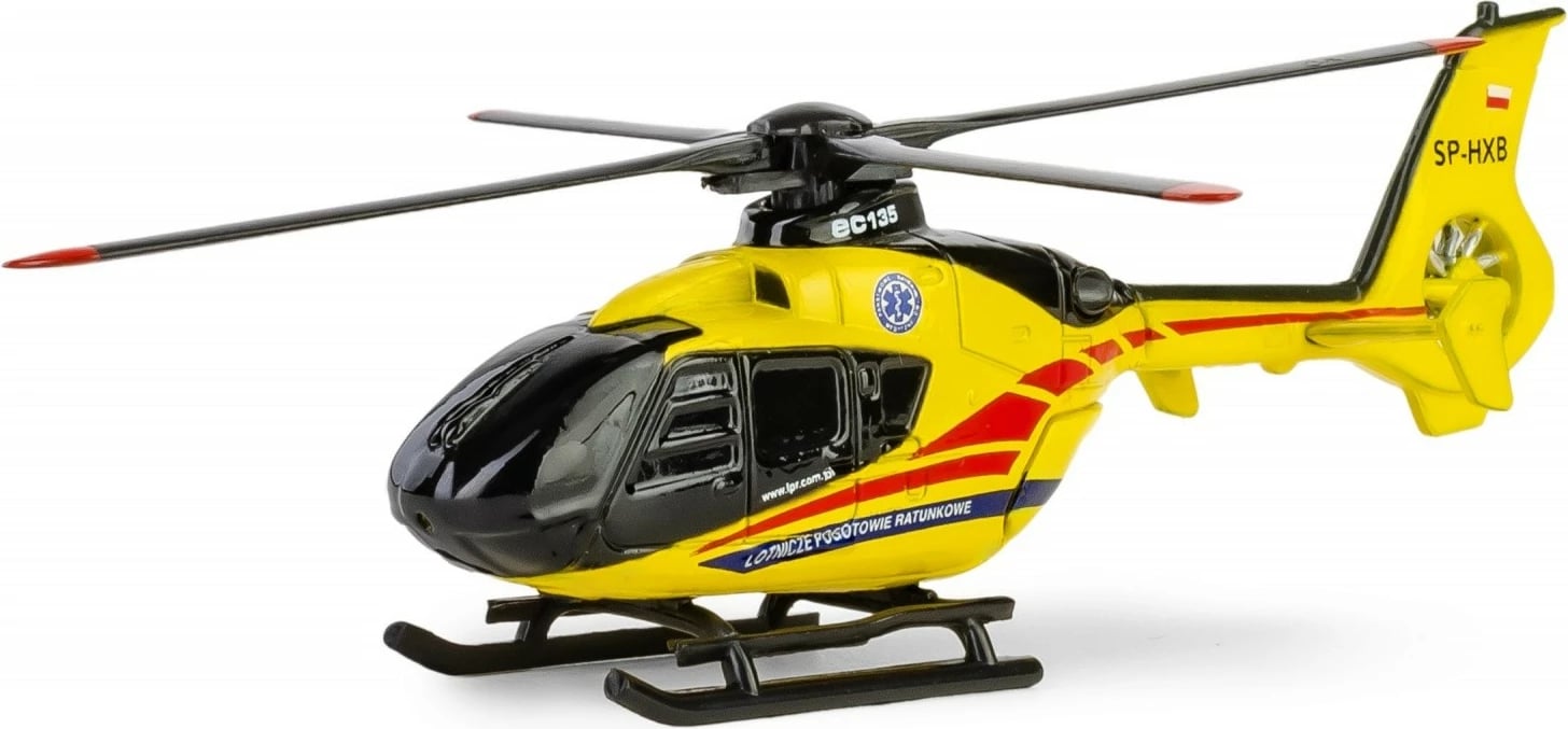 Helikopter lodër Daffi AIRBUS EC135, 1:100, Metal/Plastikë, Verdhë