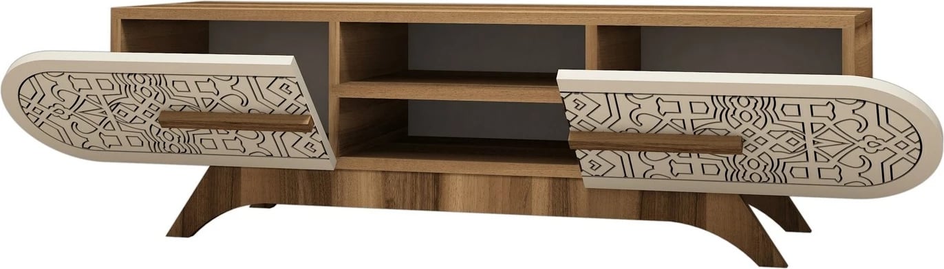 Komodë TV Hanah Home, Defne, ngjyrë arre-krem