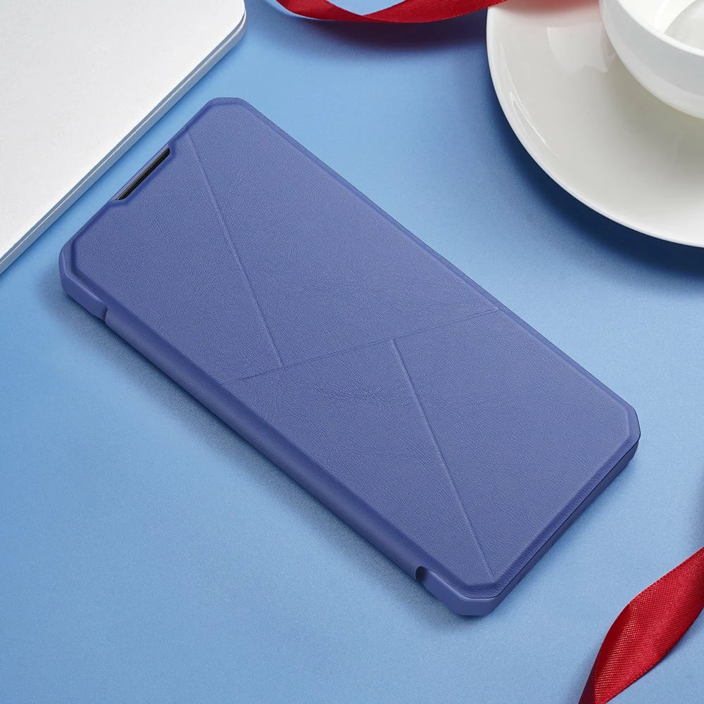 Mbështjellës Dux Ducis Skin X për Samsung Galaxy S22+, me xhep kartelash, me qëndrim, Blu