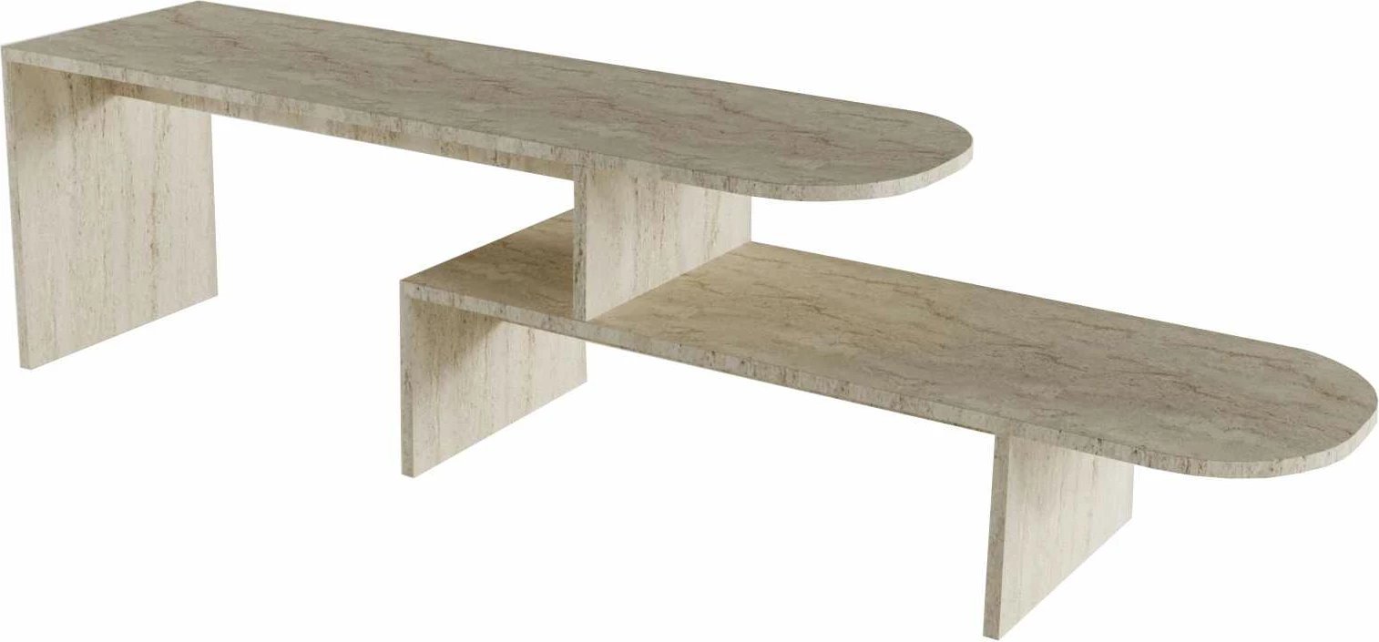 Komodë TV Skye Decor, Puzzle, ngjyrë travertine