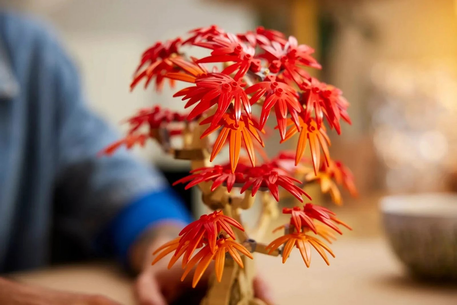 Set LEGO Japanese Red Maple Bonsai Tree 10348, për të rritur, 220mm, e kuqe/portokalli
