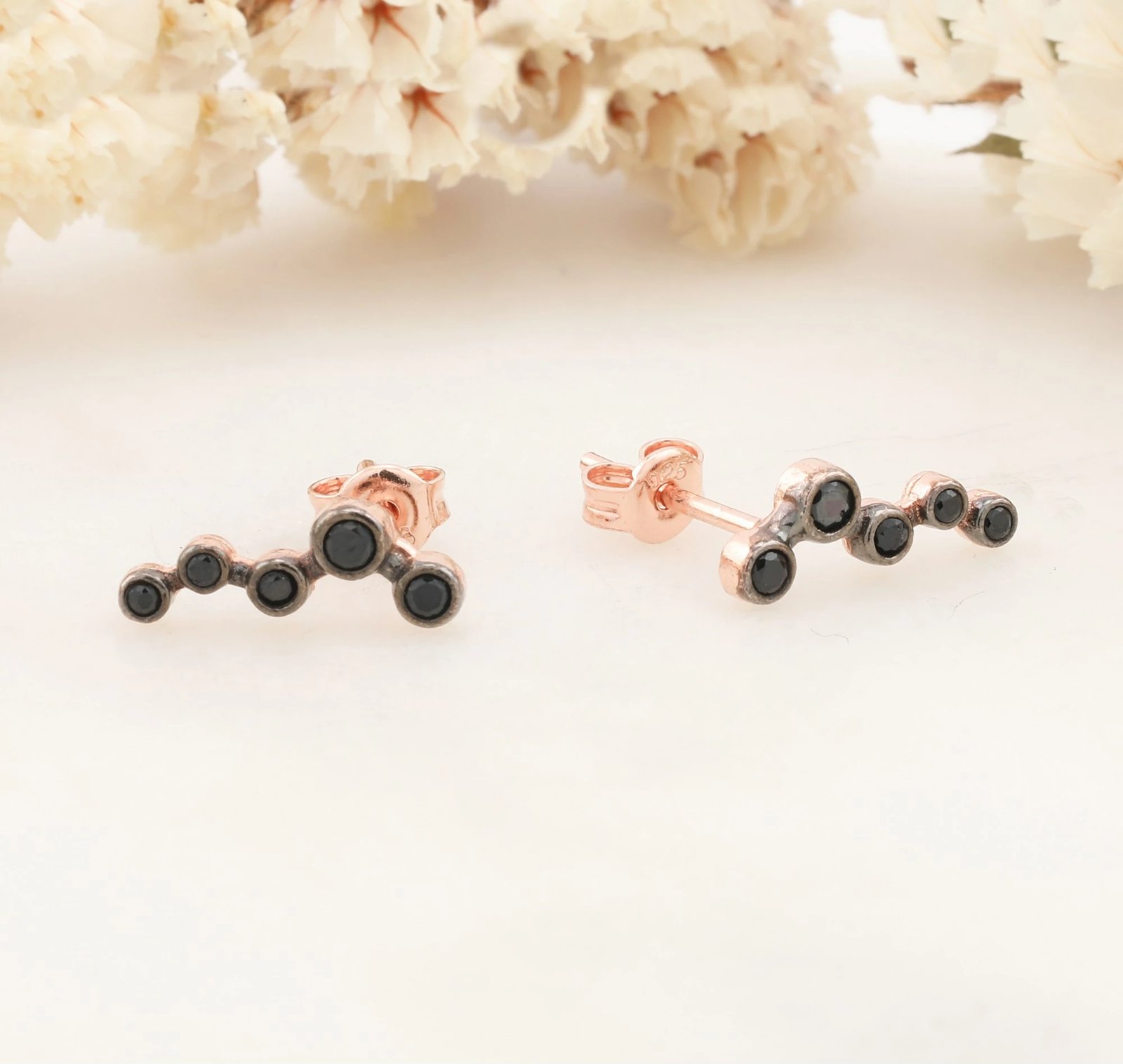 Vathë argjendi Jumeon, ngjyrë rozë e zezë, 10818SYH