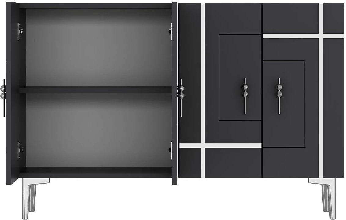 Konsol Skye Decor, ngjyrë antracit, argjend