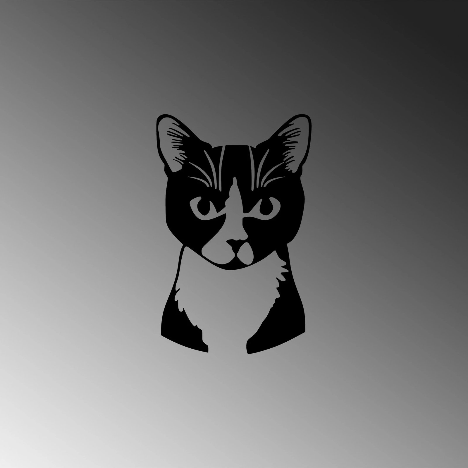 Aksesor dekorativ metalik për mur, mace, Wallity, Cat 10