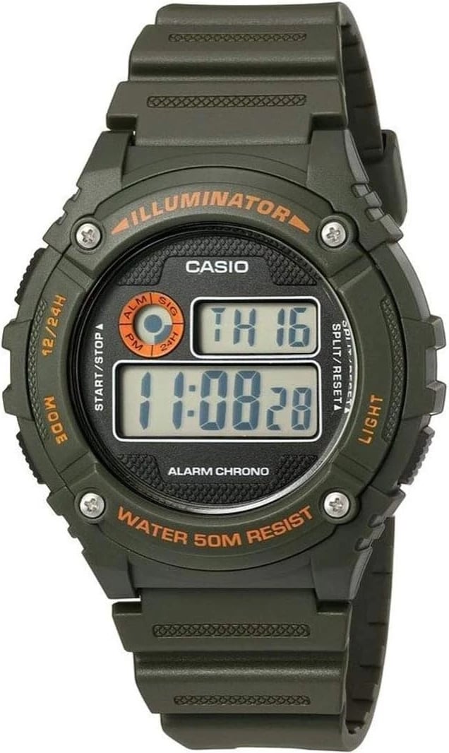 Orë dore për meshkuj Casio Vintage Illuminator, e gjelbër