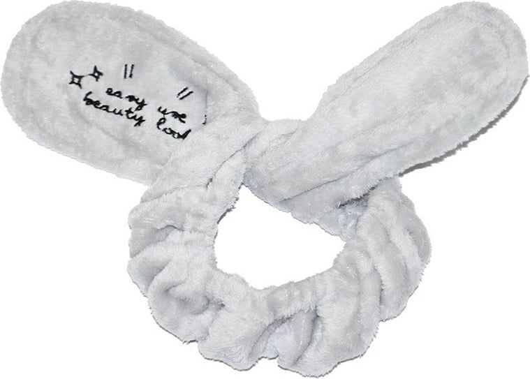 Dorezë për flokë për femra Dr. Mola Bunny Ears Plush Cosmetic Headband gri, 1 copë